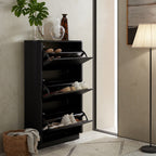 Maru 3-Door Shoe Storage Cabinet, Black