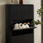 Maru 3-Door Shoe Storage Cabinet, Black