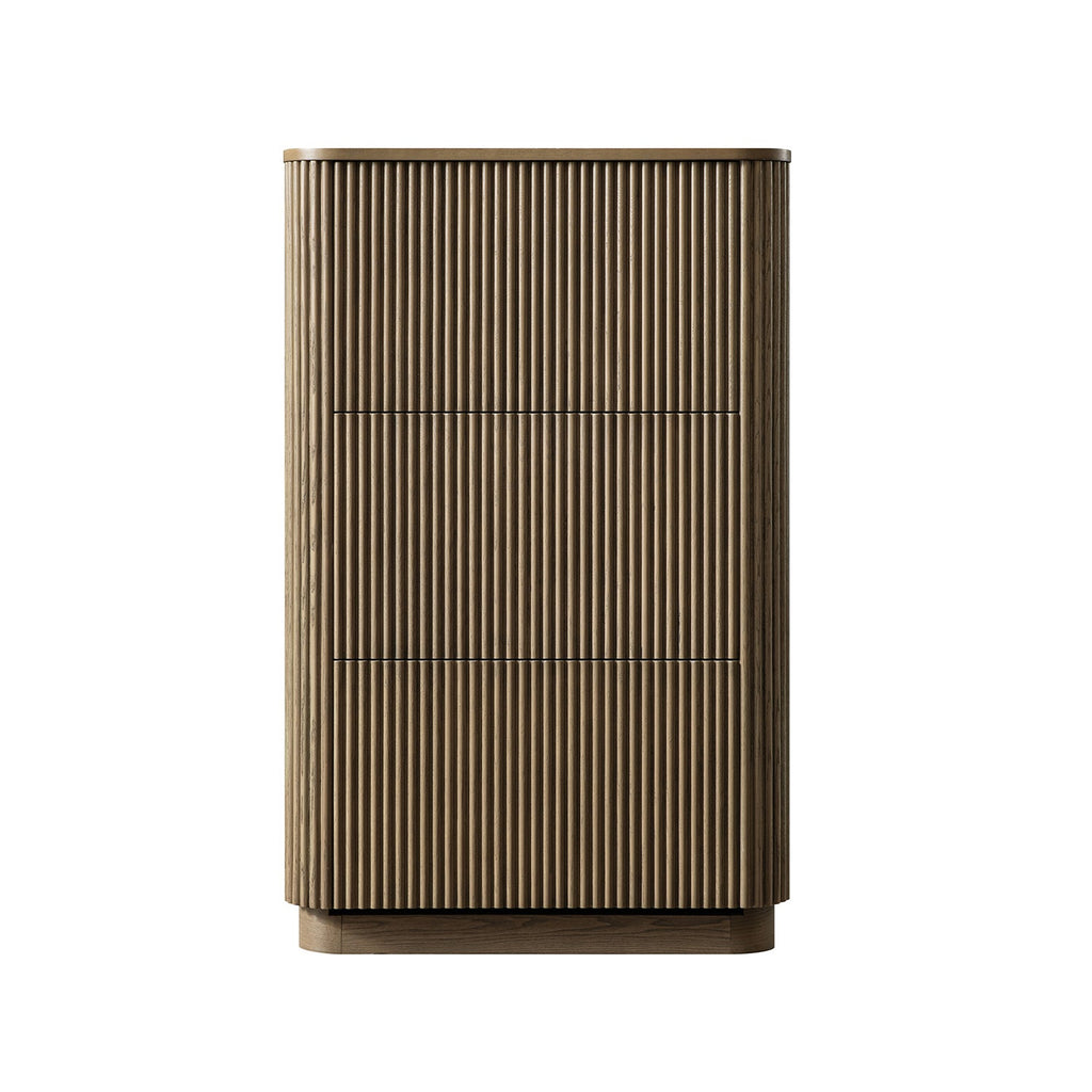 Maru 3-Door Shoe Storage Cabinet, Silver Oak