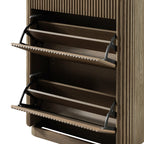 Maru 3-Door Shoe Storage Cabinet, Silver Oak