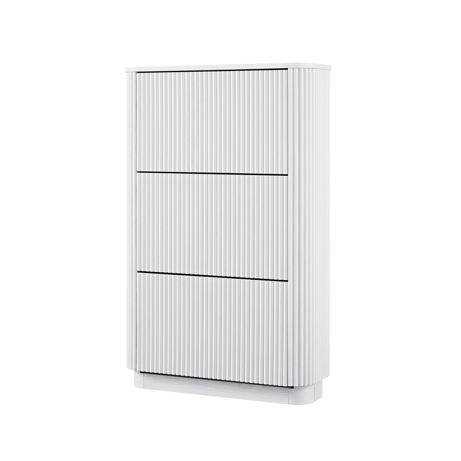 Maru 3-Door Shoe Storage Cabinet, Washed White