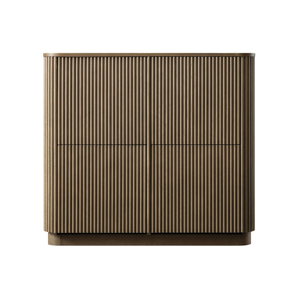 Maru 4-Door Shoe Storage Cabinet, Silver Oak