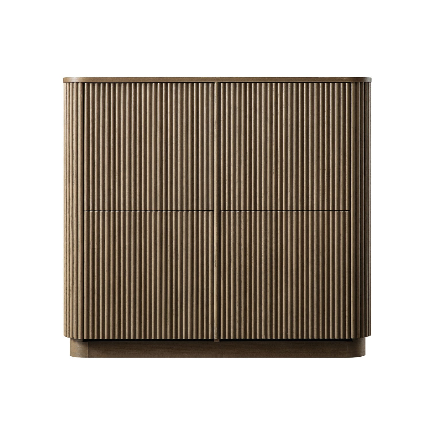 Maru 4-Door Shoe Storage Cabinet, Silver Oak