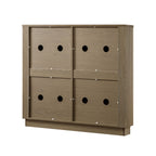 Maru 4-Door Shoe Storage Cabinet, Silver Oak