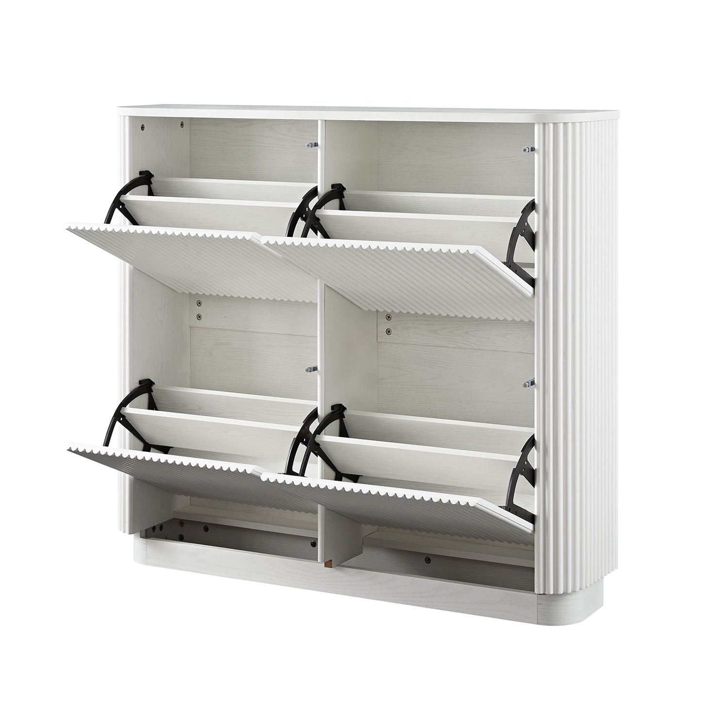 Maru 4-Door Shoe Storage Cabinet, Washed White