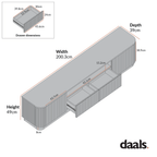 Maru 200cm Wide TV Unit with Drawers, Black