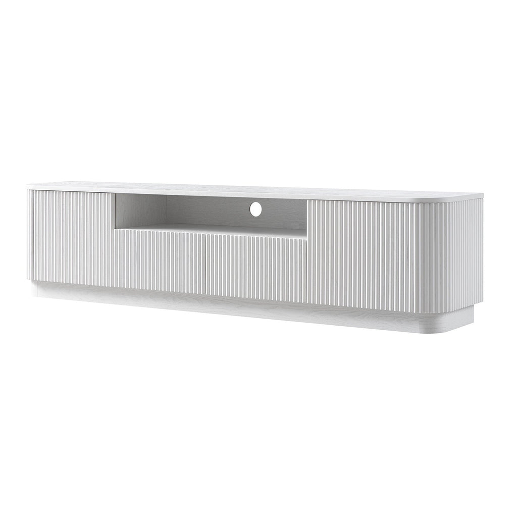 Maru 200cm Wide TV Unit with Drawers, Washed White