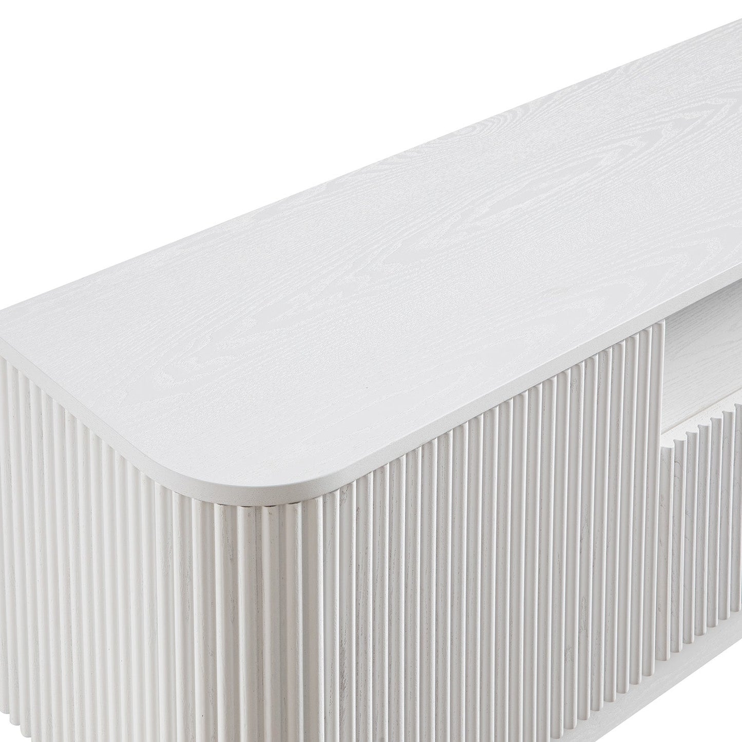 Maru 200cm Wide TV Unit with Drawers, Washed White