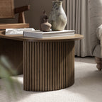 Maru Oval Coffee Table, Silver Oak