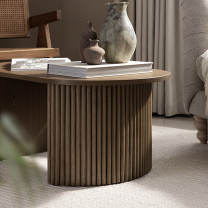 Maru Oval Coffee Table, Silver Oak