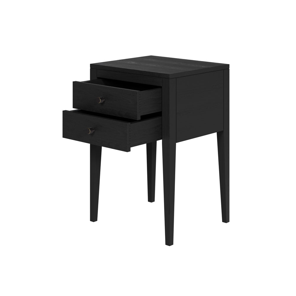 Radford 2 Drawer Bedside Table - Black
