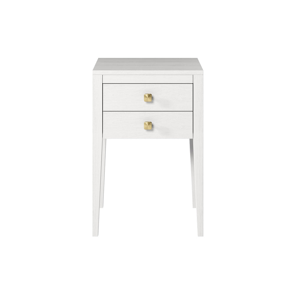 Radford 2 Drawer Bedside Table - White