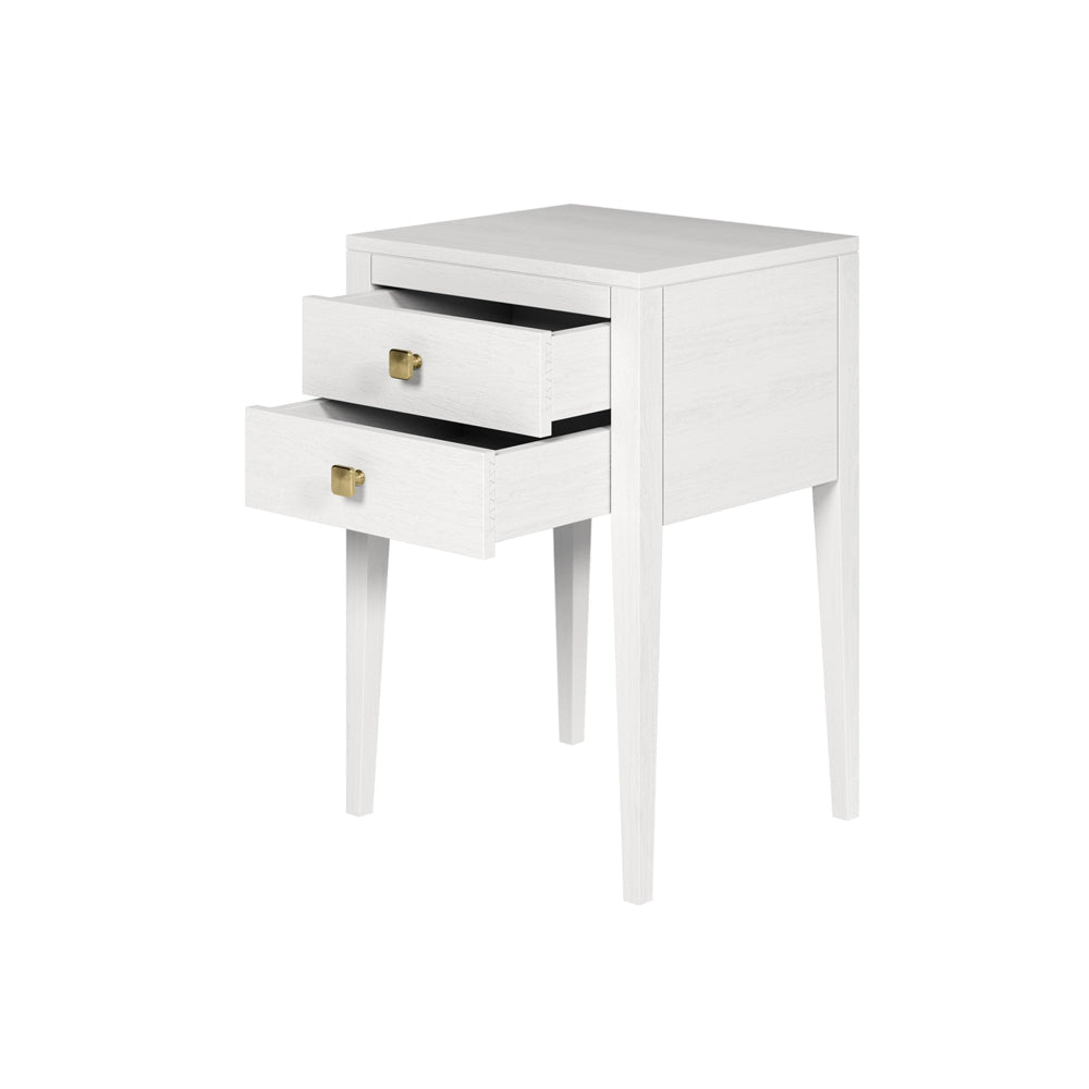 Radford 2 Drawer Bedside Table - White