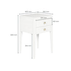 Radford 2 Drawer Bedside Table - White
