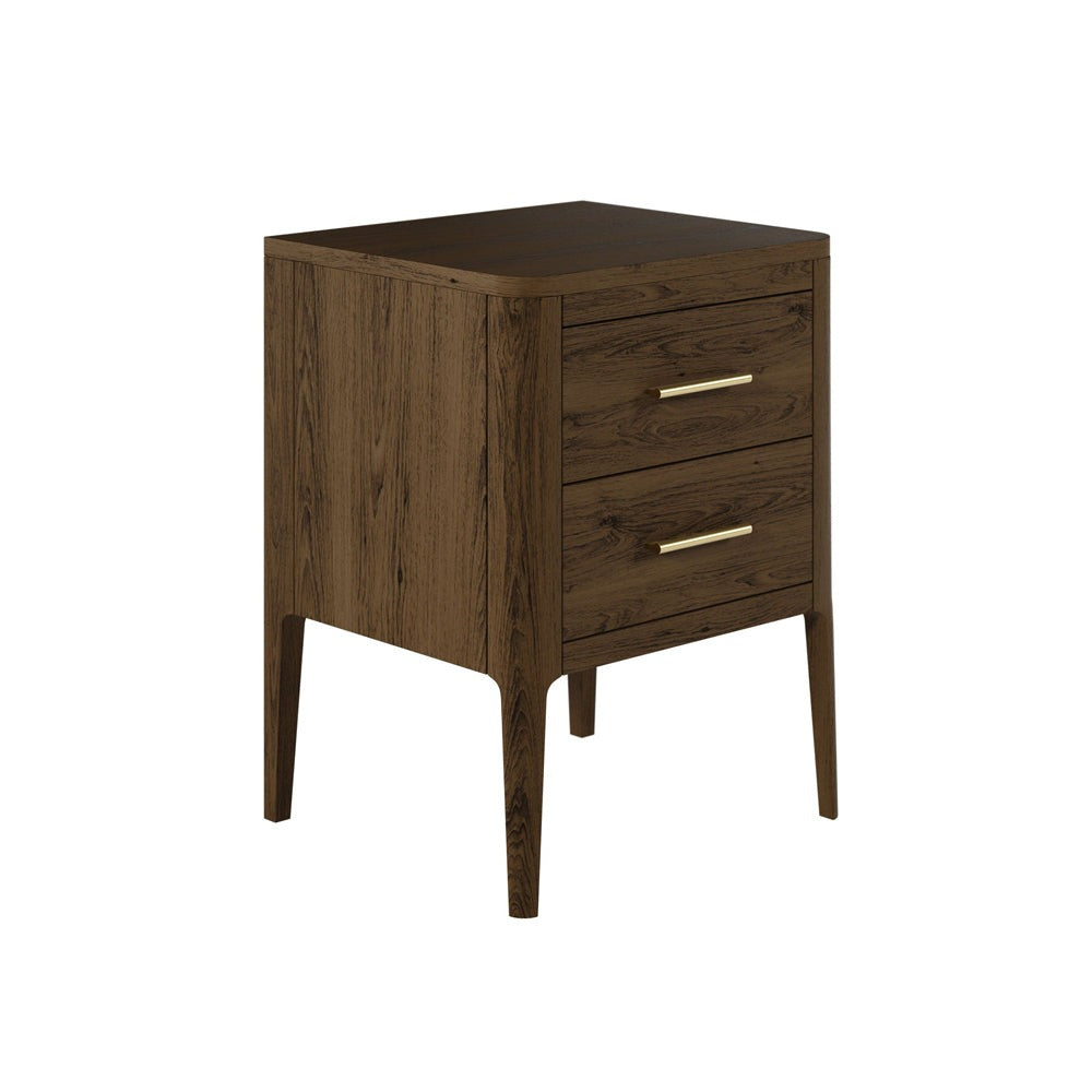 Abberley 2 Drawer Bedside Table - Brown