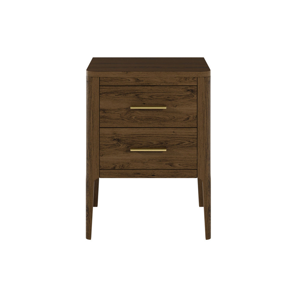 Abberley 2 Drawer Bedside Table - Brown