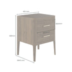 Abberley 2 Drawer Bedside Table - Brown