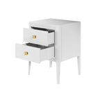 Abberley 2 Drawer Bedside Table - White