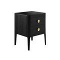 Abberley 2 Drawer Bedside Table - Black