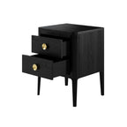 Abberley 2 Drawer Bedside Table - Black