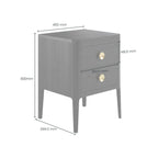 Abberley 2 Drawer Bedside Table - Black