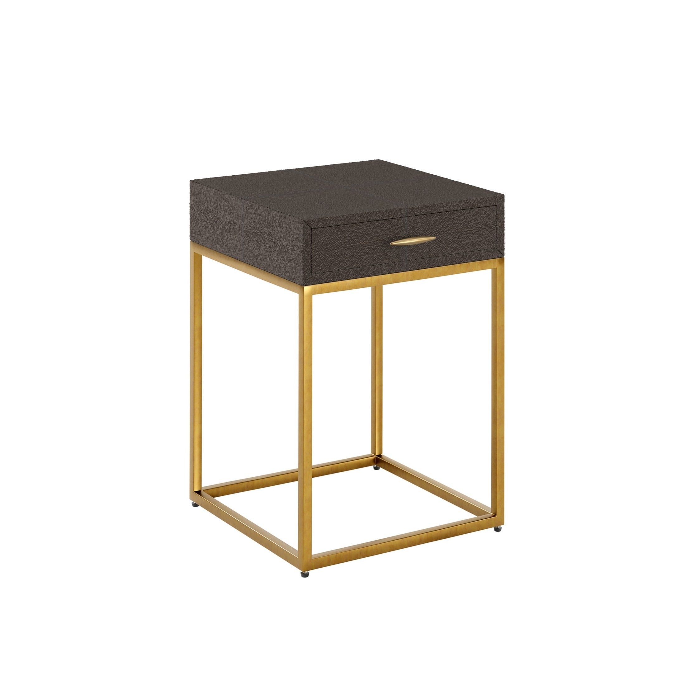 Hampton Bedside Table - Brown Shagreen