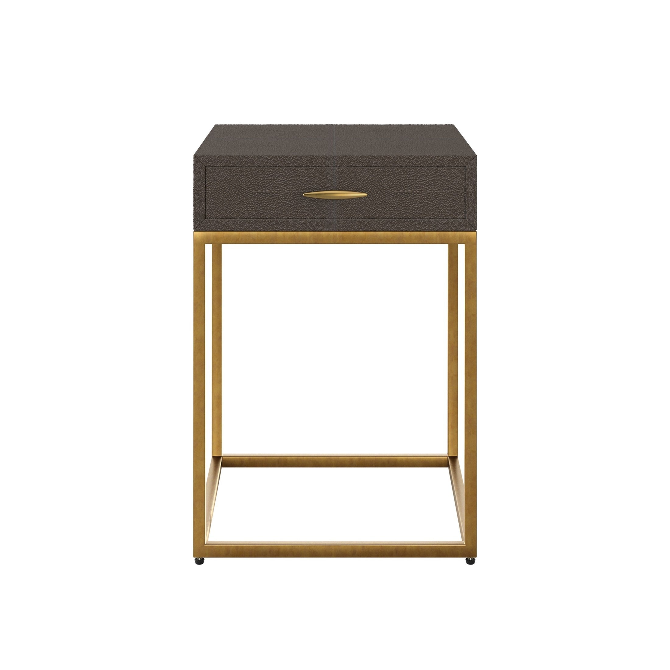 Hampton Bedside Table - Brown Shagreen