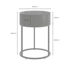 Hampton Round Bedside Table - Black