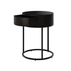 Hampton Round Bedside Table - Black
