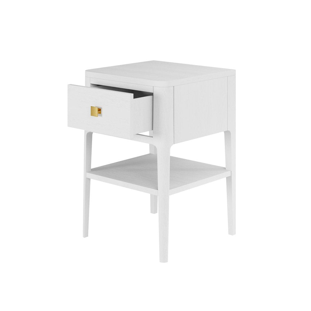 Abberley 1 Drawer Bedside Table - White
