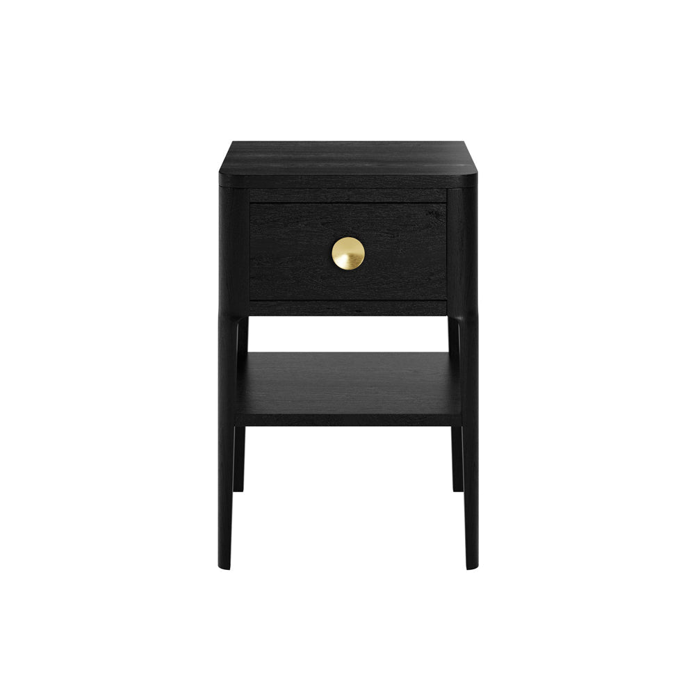 Abberley 1 Drawer Bedside Table - Black