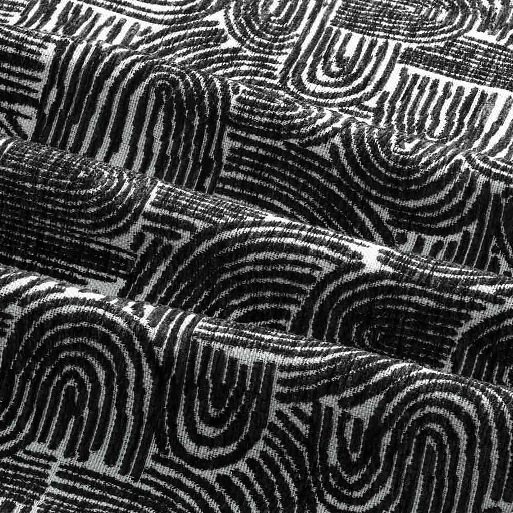 Halston Dining Chair | Bauhaus Wave Monochrome Fabric & Walnut