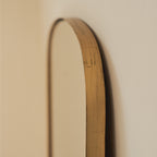 Bowness - Gold Contemporary Arched Metal Wall Mirror 90cm x 75cm