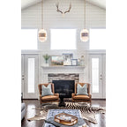 Broomley 2 Light Pendant Light - Vintage Brass