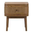 Creek Bedside Cabinet - Smoked Wood