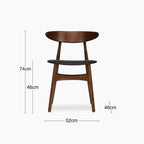 Malmros Wooden Dining Chair | Noir Black Faux Leather & Walnut