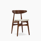 Malmros Wooden Dining Chair | Speckled Stone Sustainable Boucle & Walnut