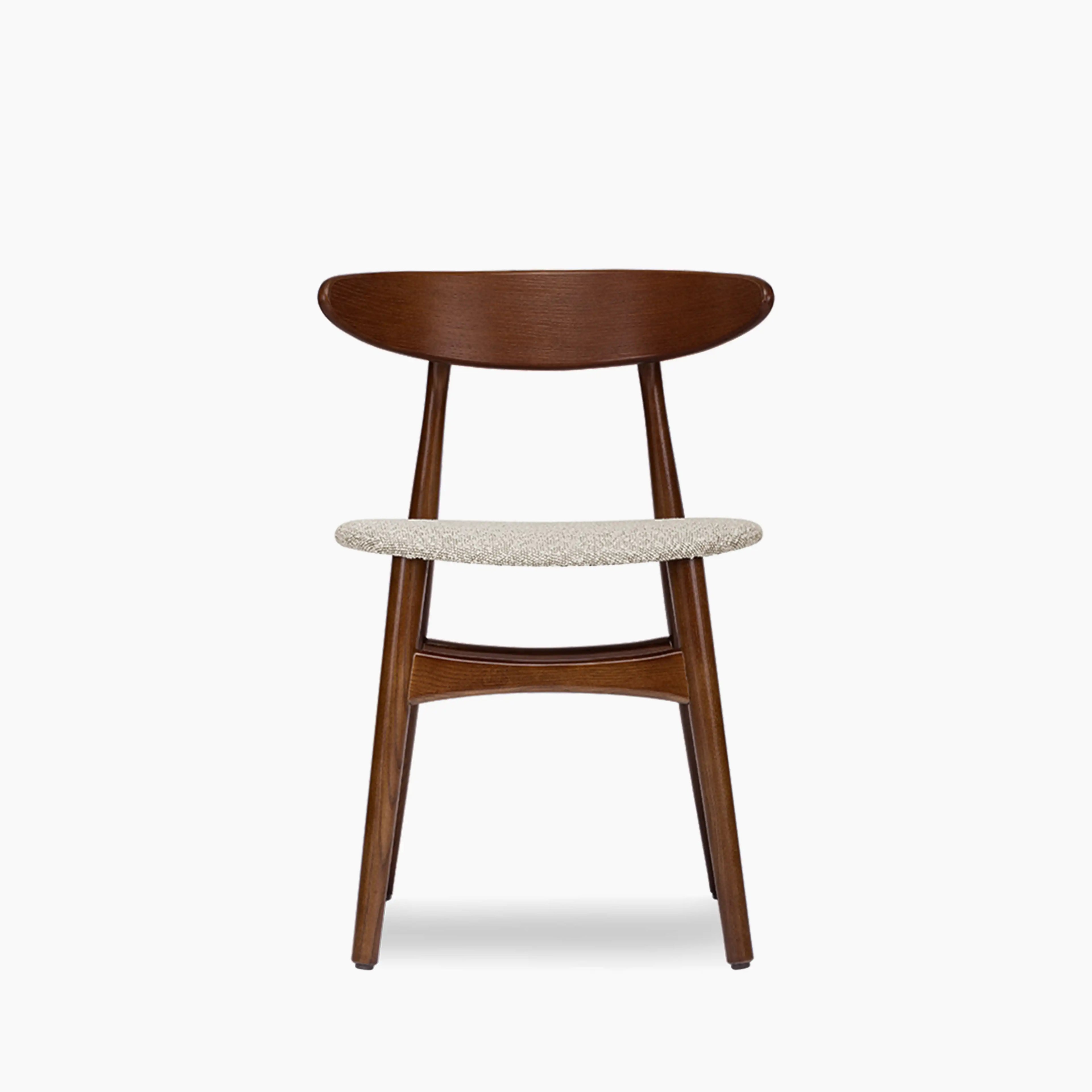 Malmros Wooden Dining Chair | Speckled Stone Sustainable Boucle & Walnut