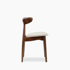 Malmros Wooden Dining Chair | Speckled Stone Sustainable Boucle & Walnut