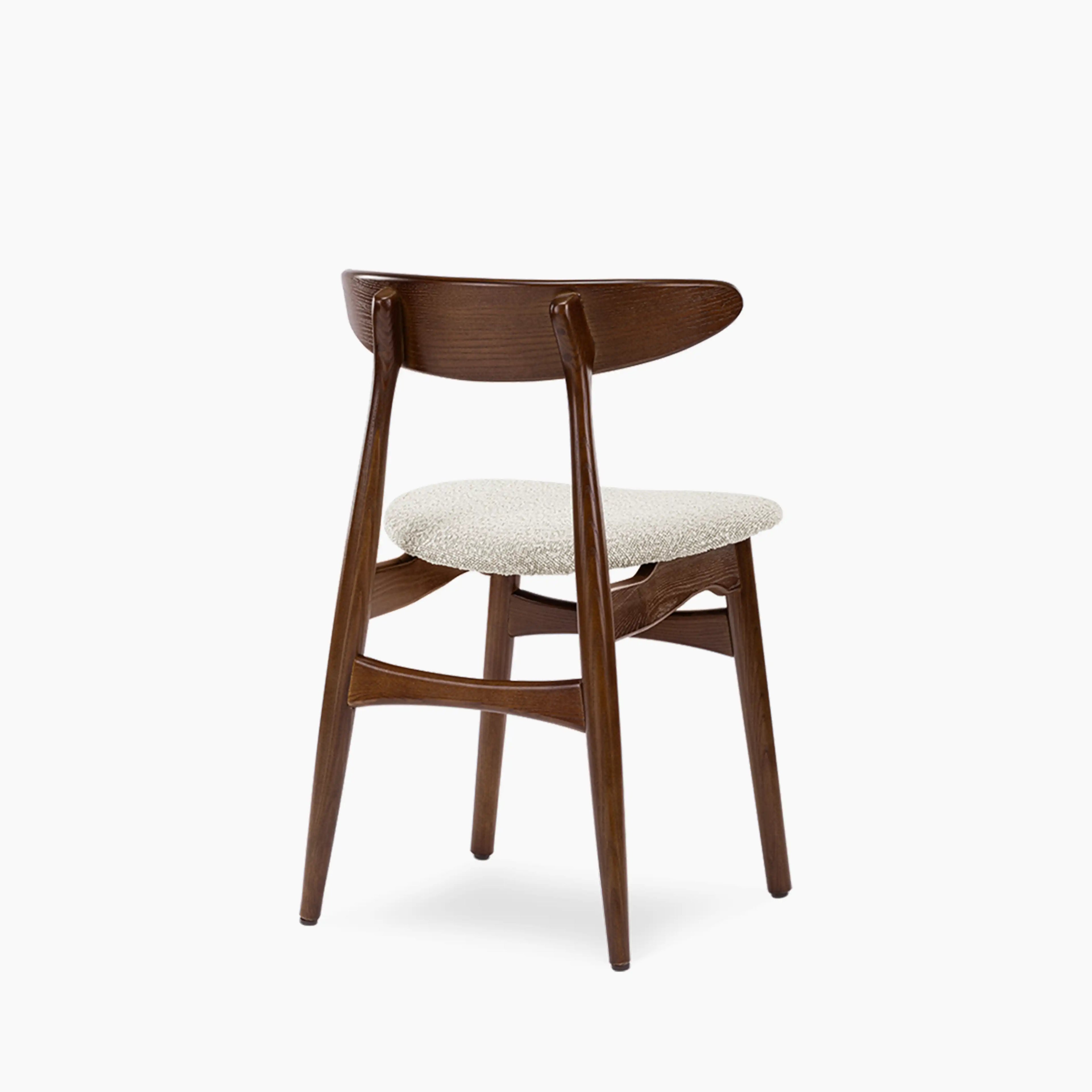 Malmros Wooden Dining Chair | Speckled Stone Sustainable Boucle & Walnut