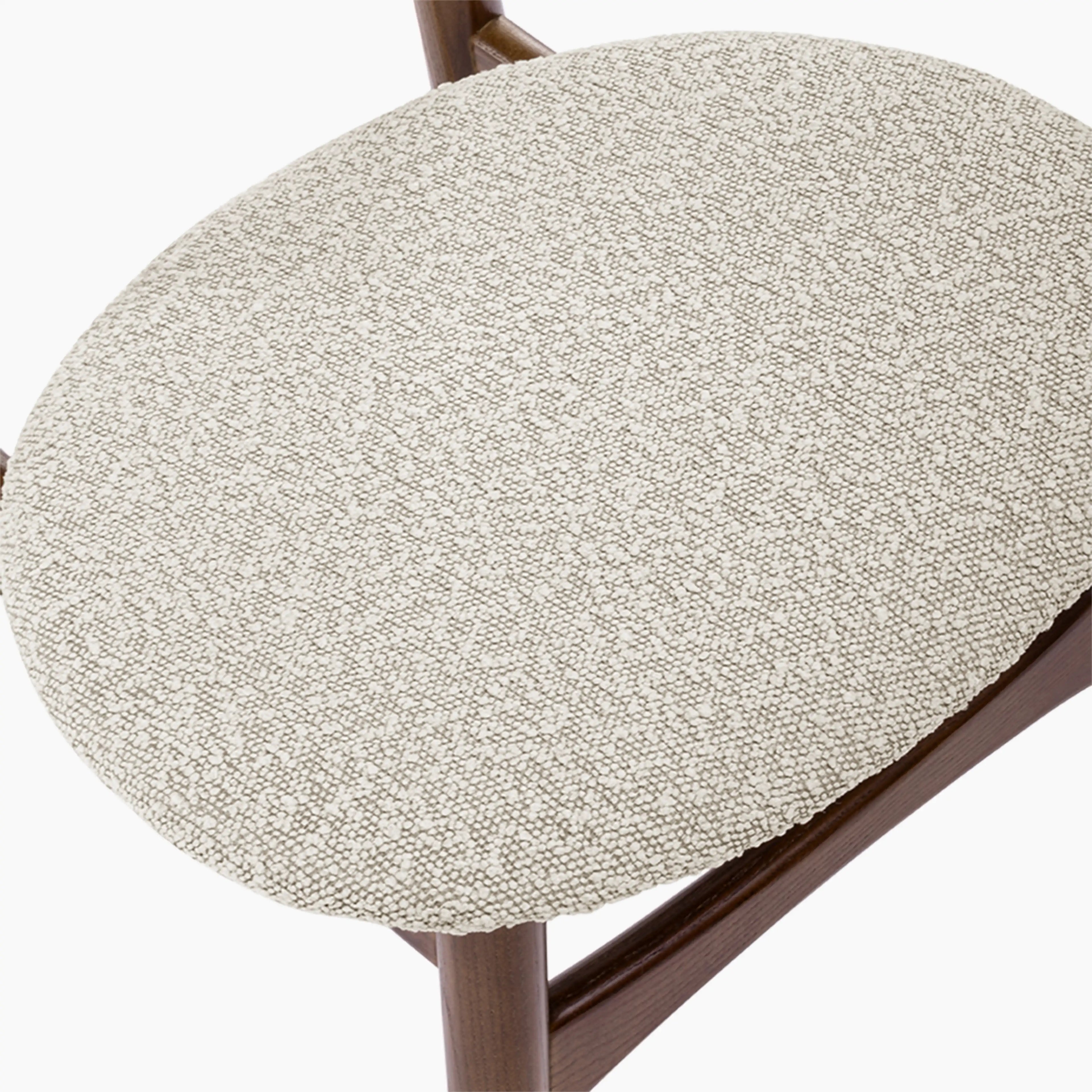 Malmros Wooden Dining Chair | Speckled Stone Sustainable Boucle & Walnut