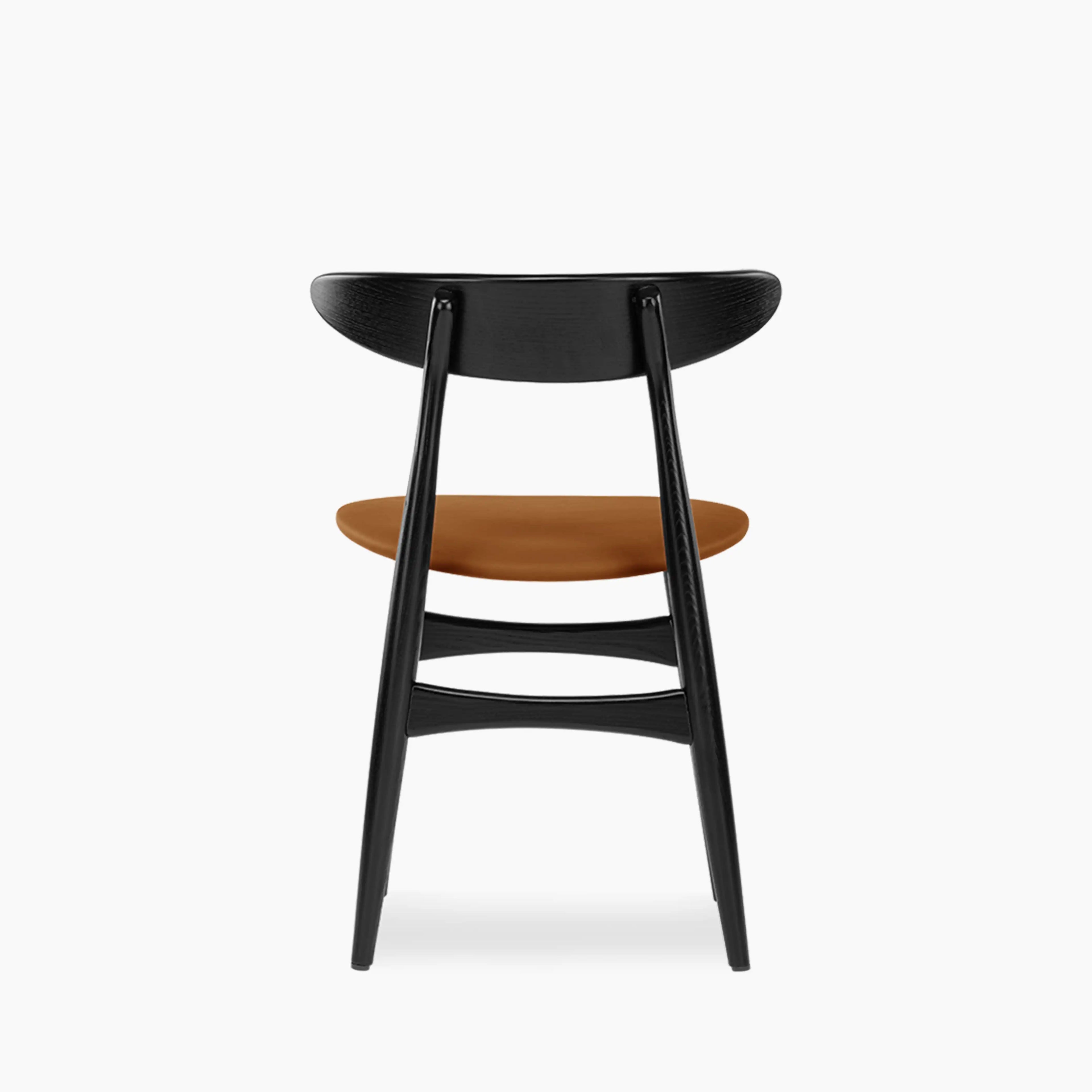 Malmros Wooden Dining Chair | Tuscan Tan Faux Leather & Black