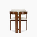 Hallie Wooden Carver Dining Chair | Speckled Stone Sustainable Boucle & Walnut