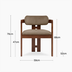 Hallie Wooden Carver Dining Chair | Truffle Brown Sustainable Mohair Velvet & Walnut