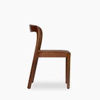 Madeleine Stackable Wooden Dining Chair | Vintage Tan Faux Leather & Walnut