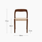 Madeleine Stackable Wooden Dining Chair | Natural Weave & Walnut