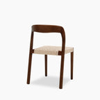 Madeleine Stackable Wooden Dining Chair | Natural Weave & Walnut