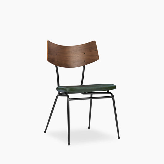 Phoenix Stackable Dining Chair | Vintage Green Faux Leather & Black