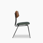 Phoenix Stackable Dining Chair | Vintage Green Faux Leather & Black