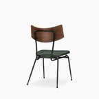 Phoenix Stackable Dining Chair | Vintage Green Faux Leather & Black